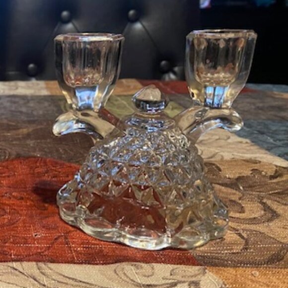 Imperial Glass "Katy" Lace Edge Double Candlestick holder - Picture 1 of 5